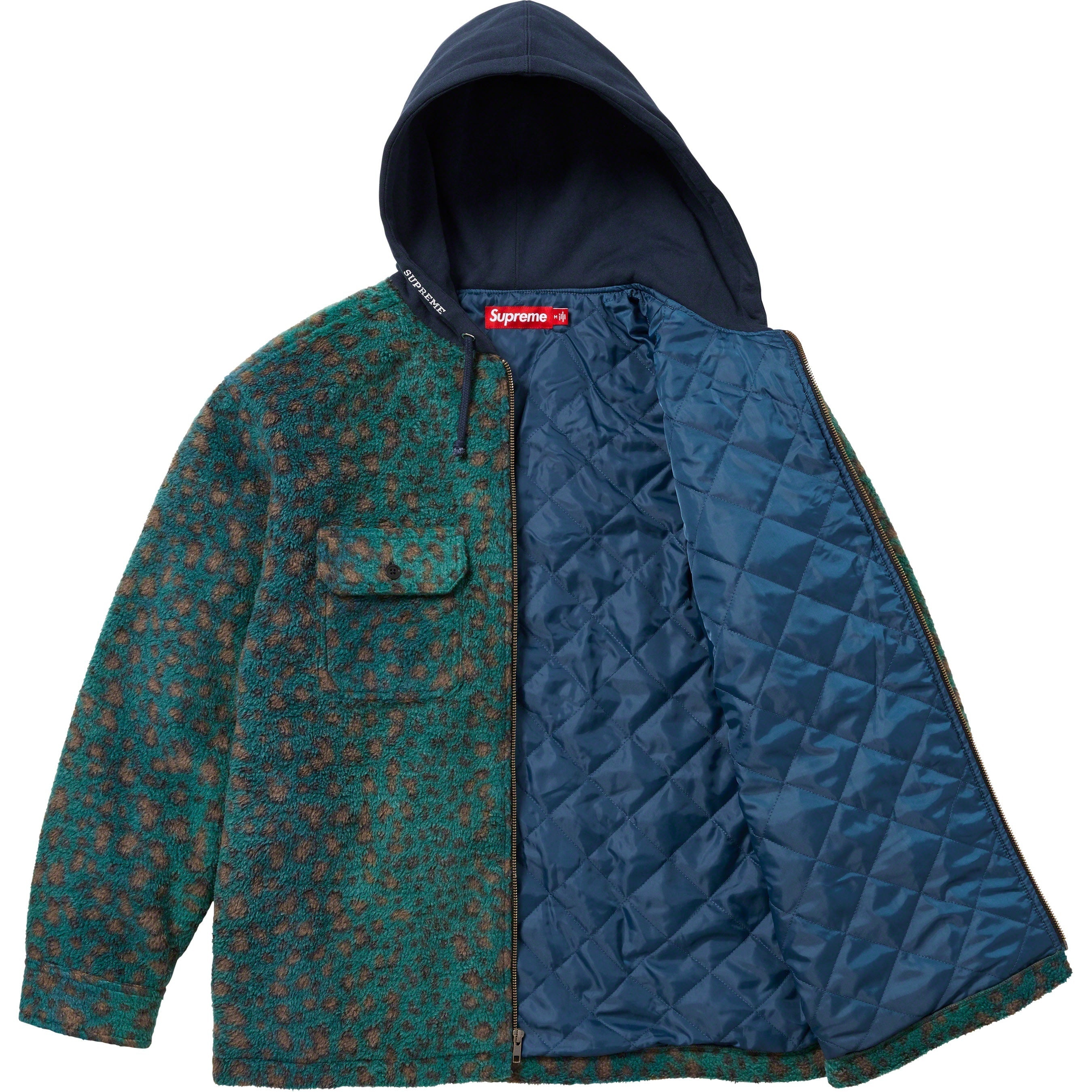 Fleece Zip Up Hooded Shirt view 4